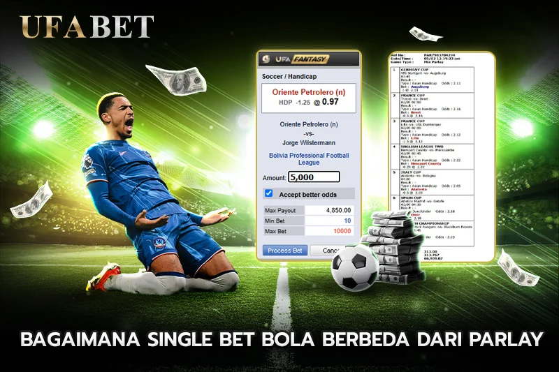 Bagaimana single bet bola berbeda dari parlay